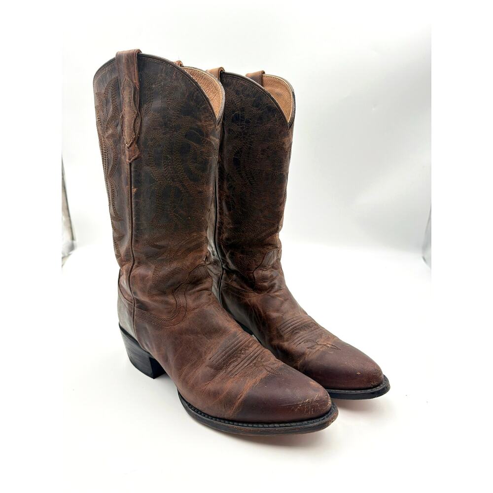 Shyanne Charlene Brown Leather Tall Cowboy Boots W 8.5 Western Netflix Wardrobe